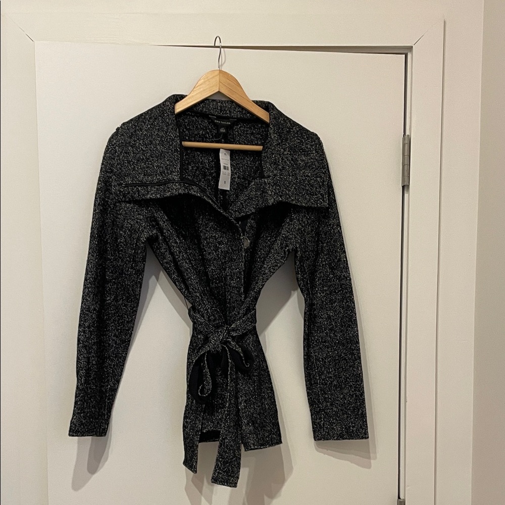 NWT Ann Taylor Black and White Textured Jacket
